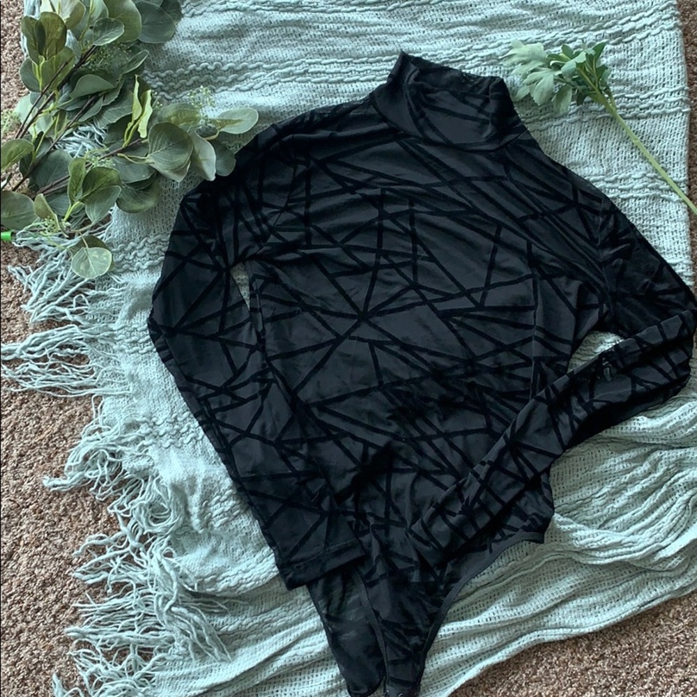 Black sheer body suit